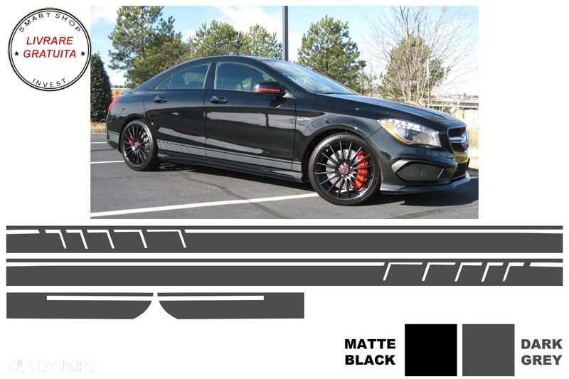 Stickere Laterale Gri Inchis Mercedes CLA W117 C117 X117 (2013-2016) A Class W176 - livrare gratuita - 6