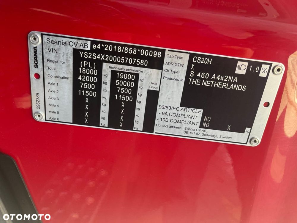 Scania S 460 A4x2NA Tachograf SMART 2 Klimatyzacja 4 - 8