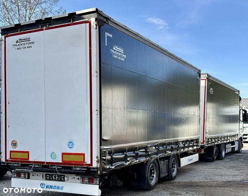 Mercedes-Benz ACTROS 2548 GIGASPACE AUTOMAT XENONY RETARDER 6x2 JUMBO OŚ PODNOSZONA ZABUDOWA KRONE FIRANKA DŁ:7.80m 2xALUTANK LODÓWKA KLIMA EURO 6 + PRZYCZEPA KRONE TANDEM FIRANKA DŁ:7.80m OSIE SAF OŚ PODNOSZONA ZESTAW PRZESTRZENNY PRZEJAZDOWY 2015r ŁADNY - 4