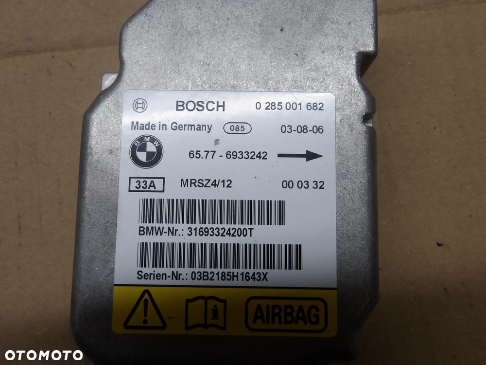 MINI COOPER R50 R53 01-06r 1.6B MODUŁ PODUSZEK AIRBAG 0285001682 - 4