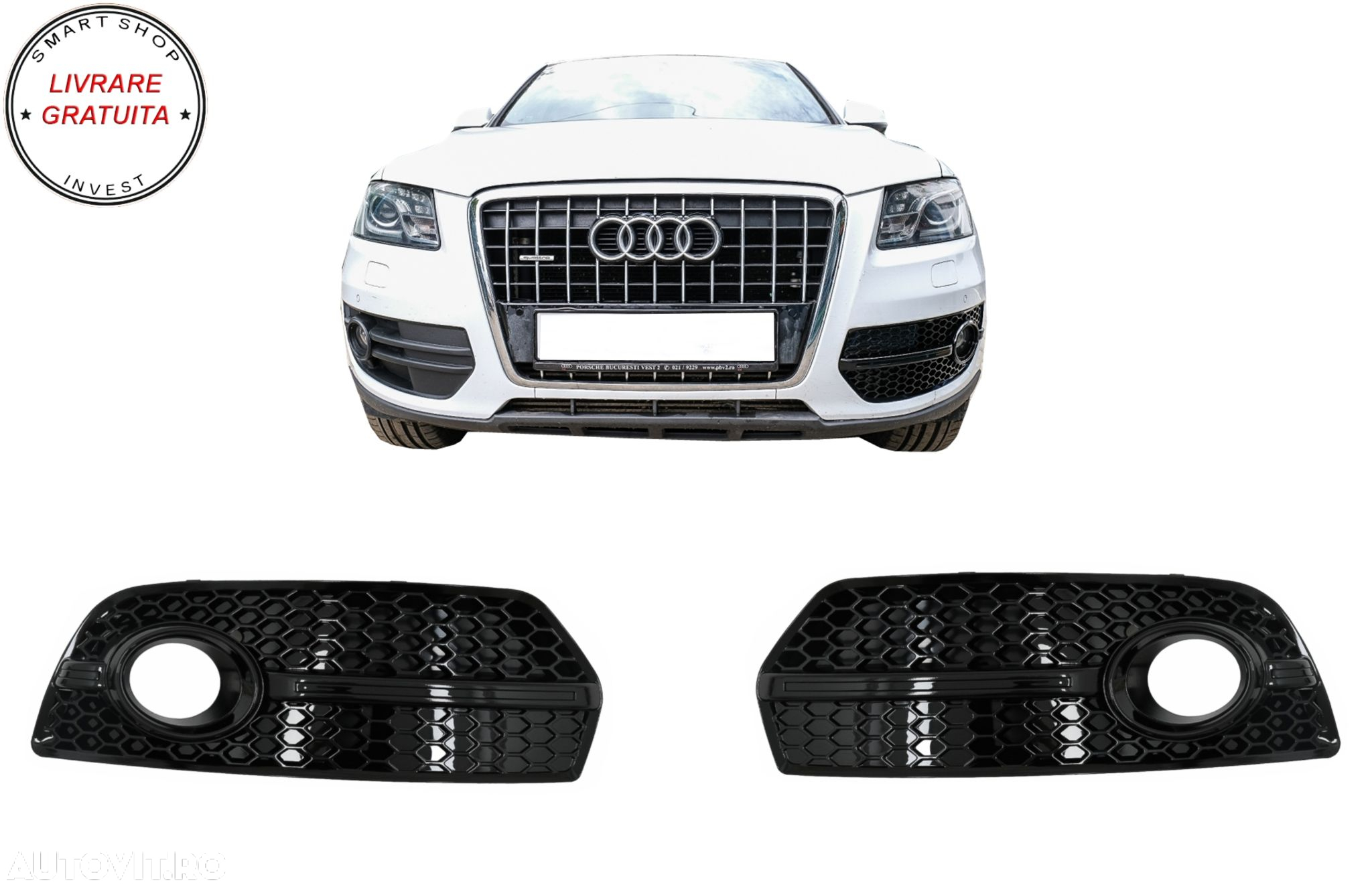Grile Laterale Audi Q5 SUV 8R (2008-2011) RS Design Negru Lucios- livrare gratuita - 9