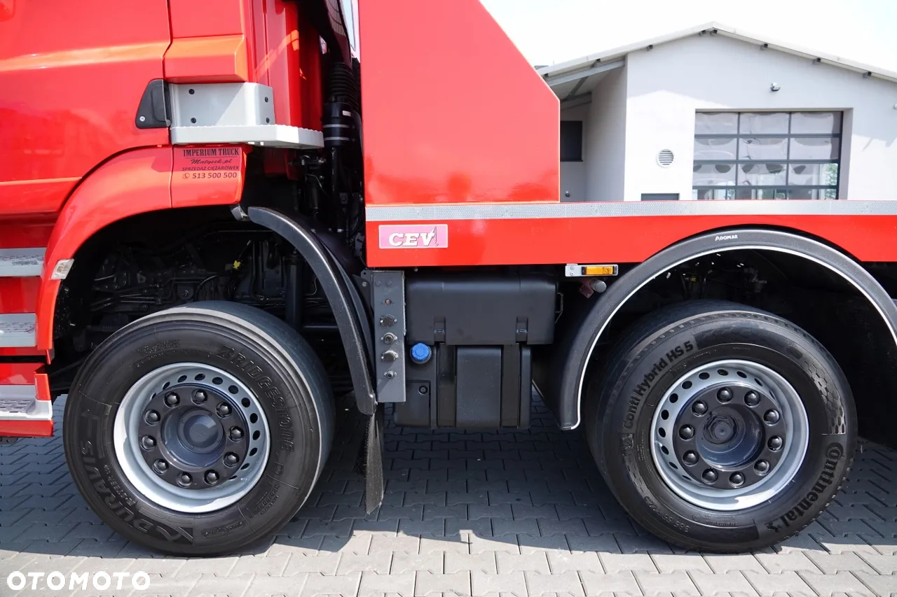 DAF CF 460 / 8x2/  LAWETA / PLATFORMA / NAJAZDY HYDRAULICZNE / WYCIĄGARKA / oś skrętna i podnoszona / EURO 6 - 23