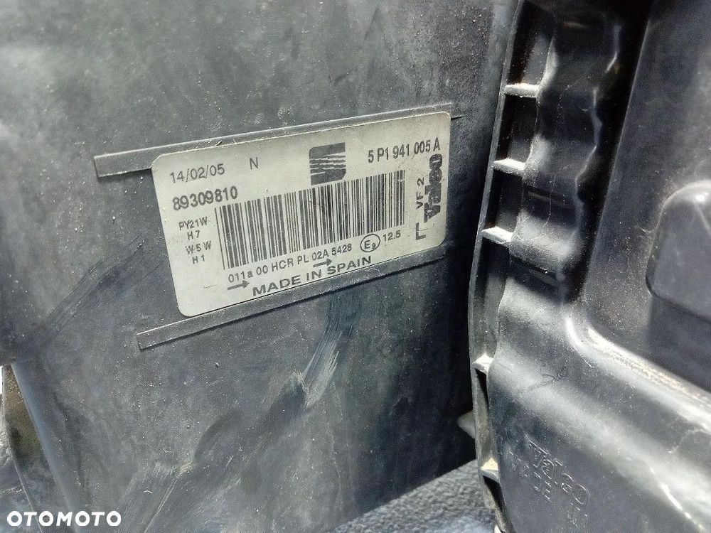 SEAT ALTEA 04- TOLEDO III REFLEKTOR LEWY LAMPA PRZÓD 5P1941005A - 5