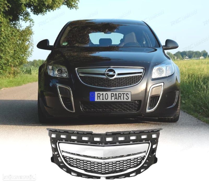 GRELHA FRONTAL SEM SÍMBOLO OPEL INSIGNIA 08-13 PRETO CROMADO - 1