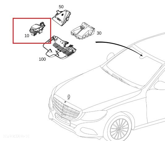 MERCEDES C-KLASA W205 Czujnik deszczu OE - 2