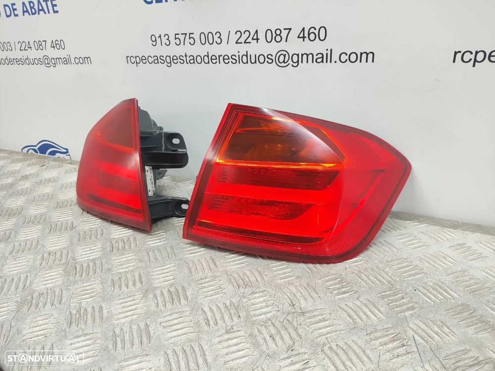 Conjunto Farolins Led Traseiros Trás Esquerdo Direito BMW Serie 3 F30 Sedan Carro 2011 - 2018 - 2