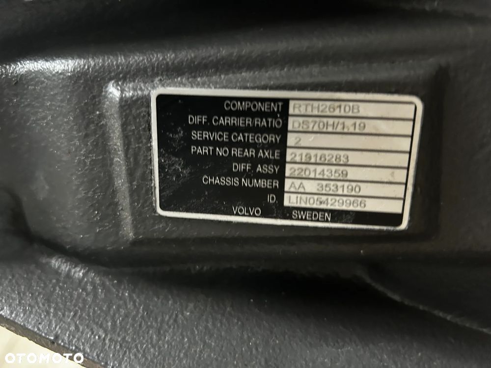 VOLVO 6X4 Wkład mostu RTH2610B 1.19 - 5