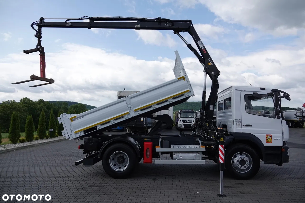 Mercedes-Benz ATEGO 1627 / 4X2 / WYWROTKA  3 STR. + HDS HIAB 099 BS-2 / PILOT / ROTATOR / WIDŁY / OPONY 100% / SPROWADZONY - 5