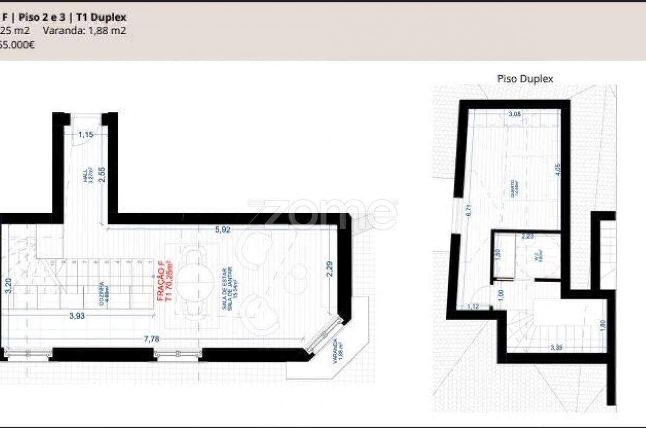 T1 duplex com varanda - Grande imagem: 4/8
