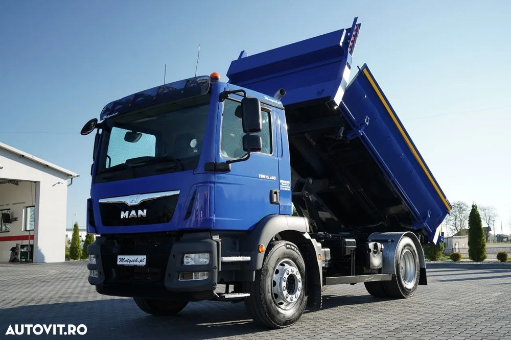 MAN TGM 19.340 / 4X2 / BASCULĂ DUBLĂ / BORDMATIC / HYDROBRA / - 1