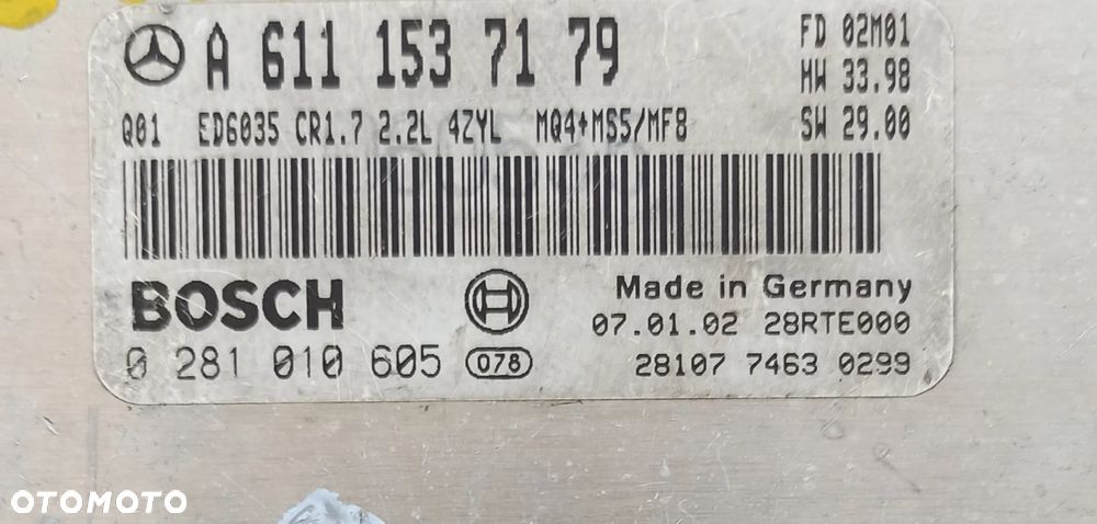 Sterownik Silnika Mercedes Vito w638 A6111537179 - 3