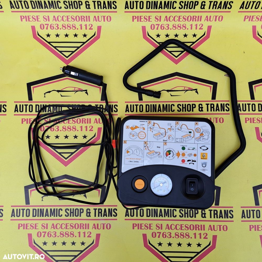 Compresor auto umflat roti original Dacia Renault 12V 96W 8A neutiliza - 1