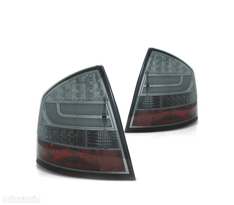 FAROLINS TRASEIROS PARA SKODA OCTAVIA 04-08 LIGHT BAR CROMADO FUMADO - 1