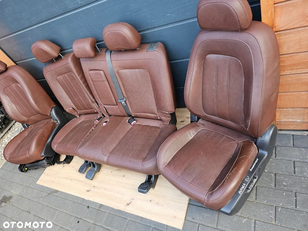 FOTELE PRZEDNIE FOTELE TYLNE  BOCZKI DRZWI SKÓRZANE RUDE BRĄZOWE OPEL ANTARA EUROPA PODGRZEWANE - 2