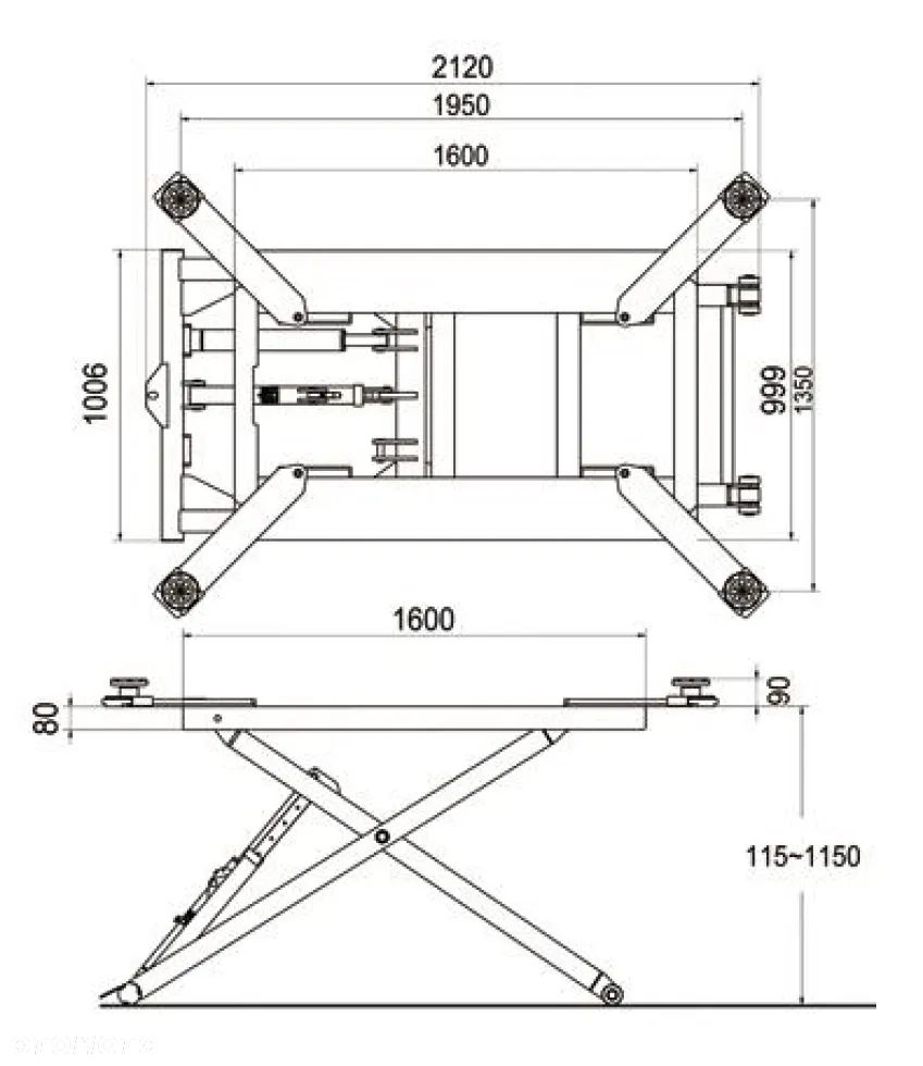 Podnośnik nożycowy samochodowy mobilny Kupczyk 1480 mm Dostawa 0 zł - 11