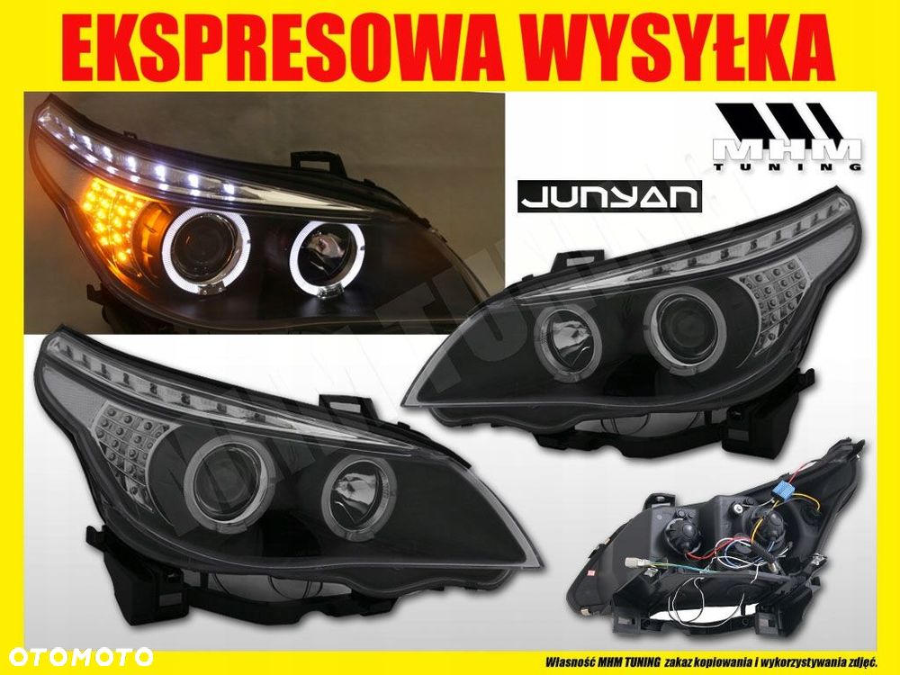 Reflektory Lampy kpl Tuning Ringi Led Angel Eyes Blck Bmw 5 e60 e61 2003-07 - 2