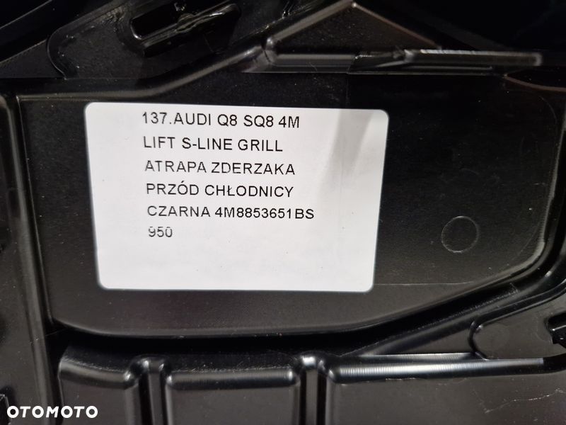 AUDI Q8 SQ8 4M LIFT S-LINE GRILL ATRAPA ZDERZAKA CHŁODNICY CZARNA 4M8853651BS - 11