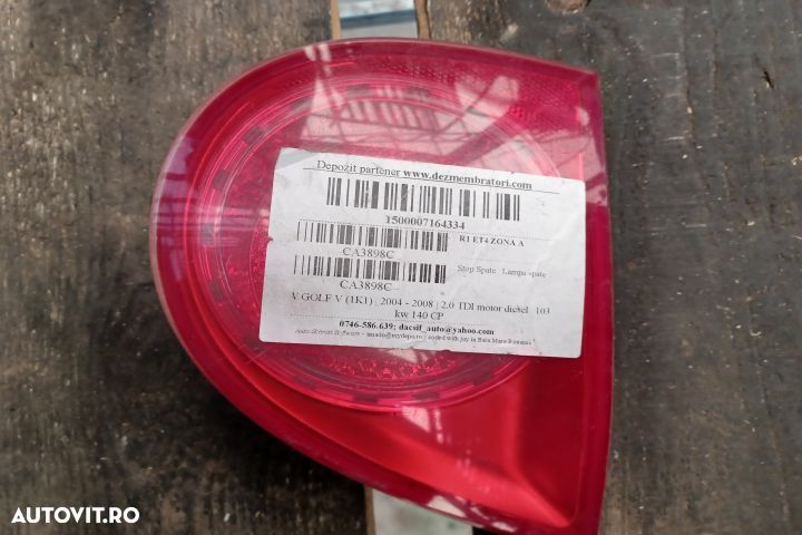 Lampa stop stanga pe hayon Volkswagen VW Golf 5 [2003 - 2009] Hatchba - 1