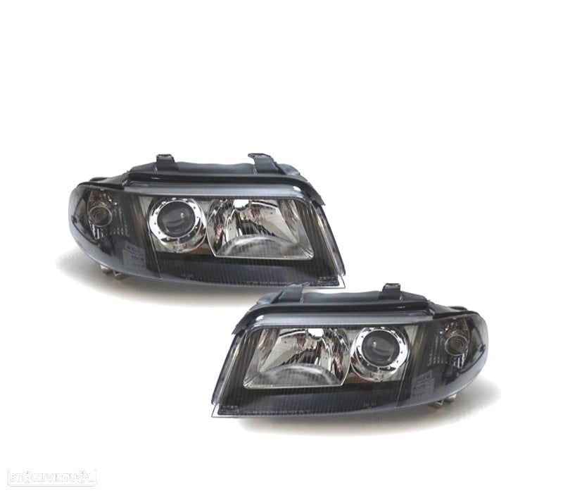FARÓIS AUDI A4 B5 99-01 FUNDO PRETO - 1
