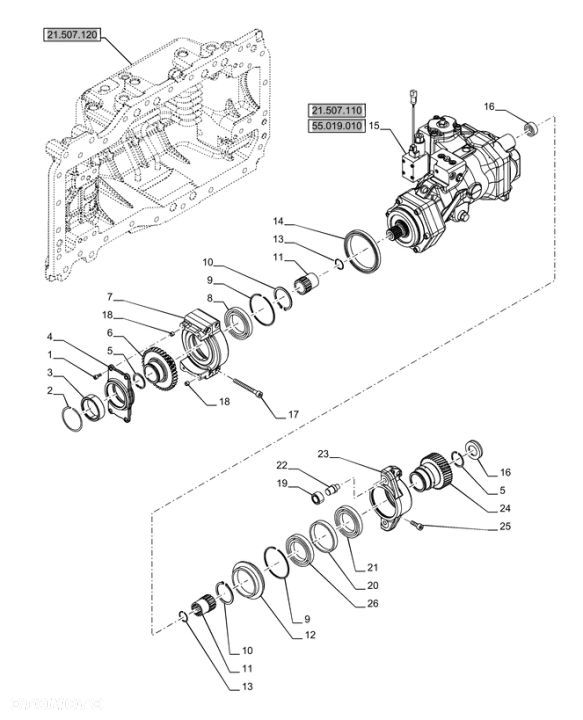 New Holland T6070 Pompa hydrostatyczna 84536173 - 1
