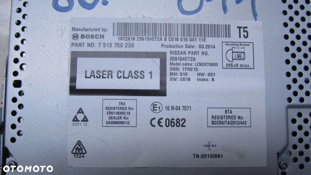 NISSAN QASHQAI J11 RADIO NAWIGACJA 259154ET2A 13- - 2