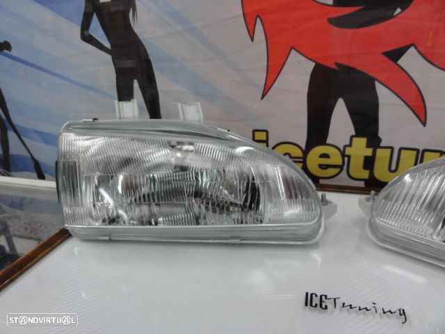 Faróis frontais manuais com luz branca 5000k Honda civic 92-95 2, 3 portas EG3, EG4, EG5, EG6, EJ1, EJ2, 4 portas EG8, EG9, EH8, EH9 - 6
