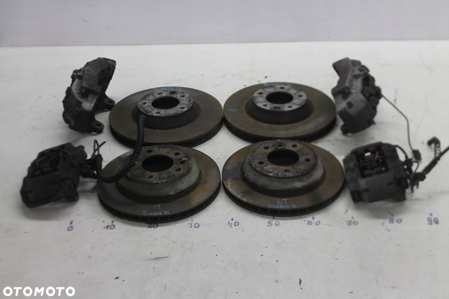TARCZA TARCZE ZACISK PRZÓD TYŁ KOMPLET VW TOUAREG 7L 5.0 TDI 02-10 - 1