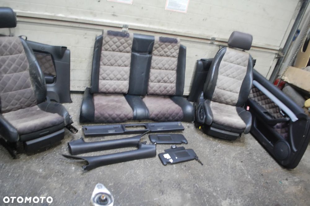 FOTELE + KANAPA + BOCZKI + SŁUPKI CZARNE ELEKTRYCZNE ALKANTARA AUDI A4 B6 B7 CABRIO - 3