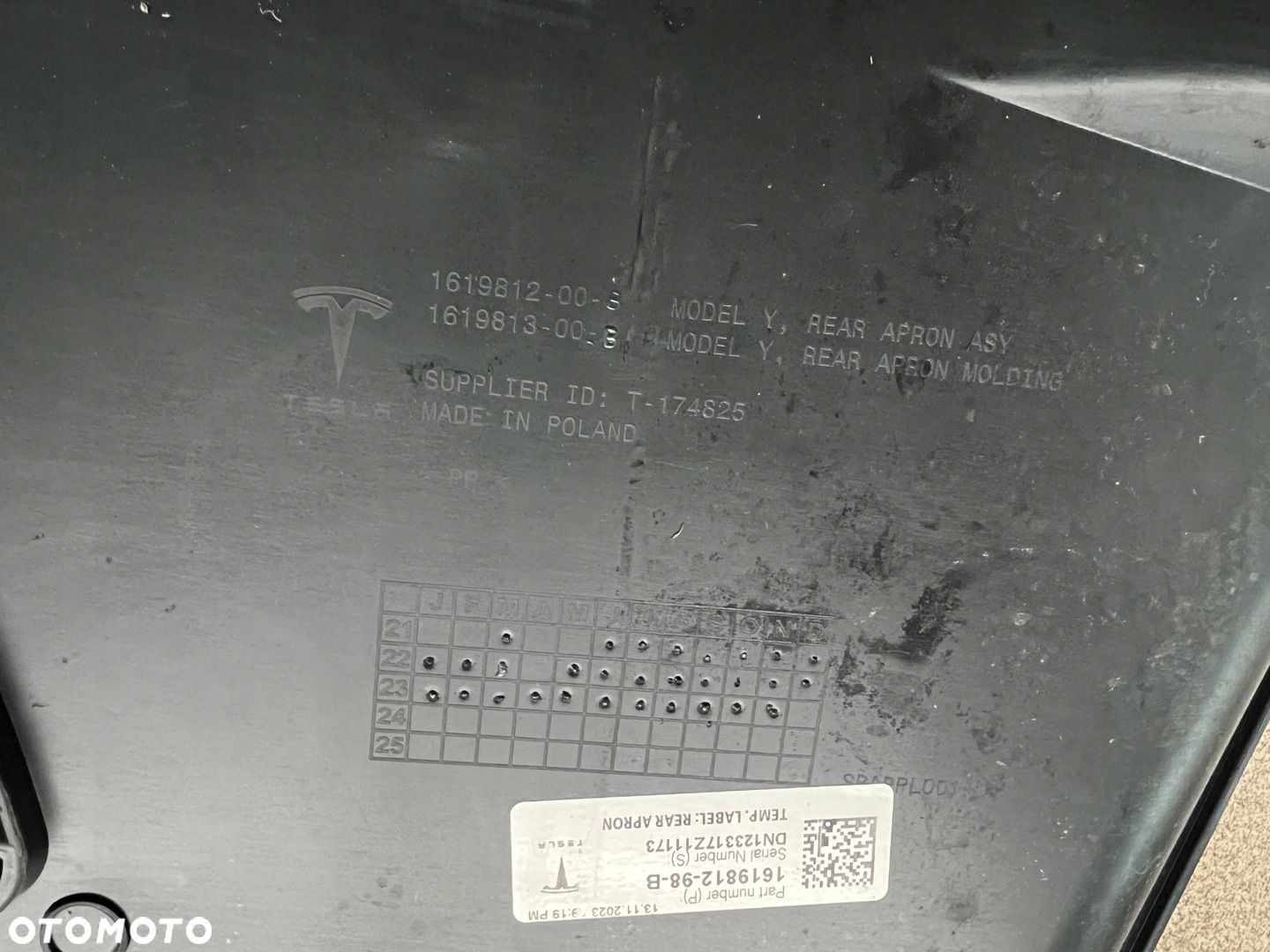 TESLA MODEL Y 20- OSŁONA MASKOWNICA WNĘKI BAGAŻNIKA PRZÓD POD MASKĄ - 8