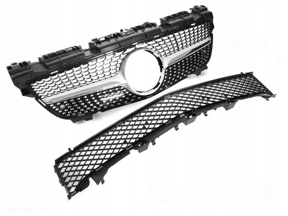 Atrapa Grill Kratka Tuning Diamond Amg Silver Mercedes SLK r 172 2011-2016 - 3