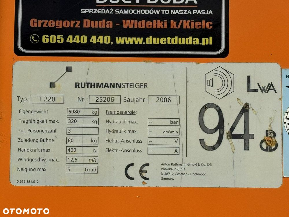 Mercedes-Benz Vario 814 D 4x4 Zwyżka RUTHMANN STEIGER T220 Podnośnik Koszowy - 17