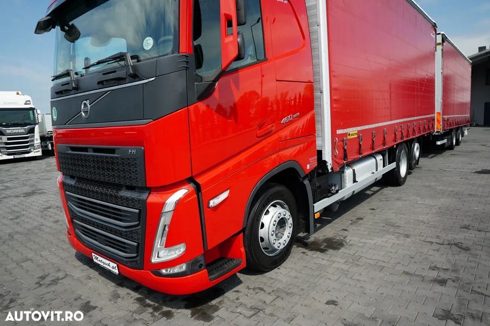 Volvo FH 460 / COMBINAT TANDEM / 120 M3 / TRANSITION / I-SAVE / I-PARK COOL / DIRECȚIE CU RIDICARE AXLE / WIELTON / CORTINĂ ARMATĂ - 7