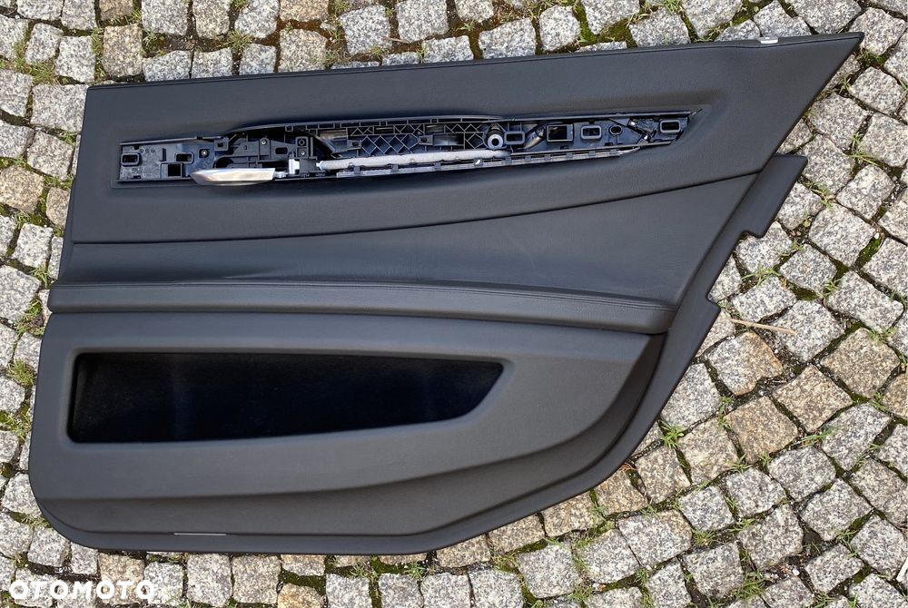 BMW 7 F01 F02 boczki tapicerka drzwi przód tył prawe lewe czarna skóra - 3