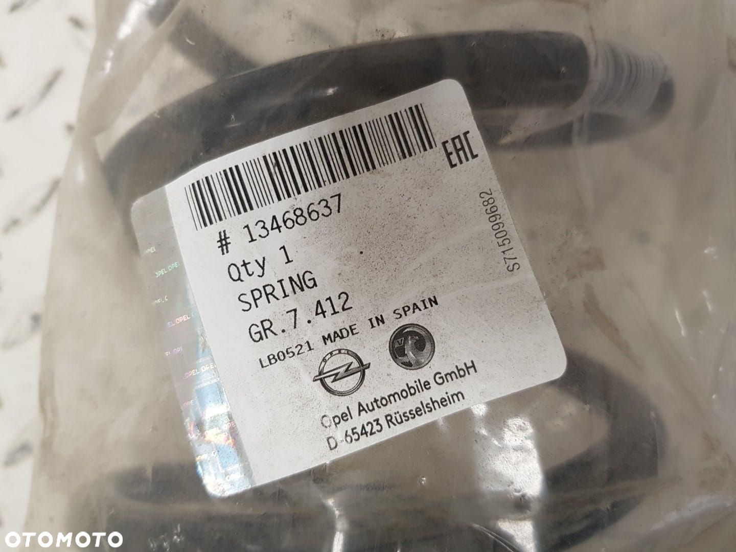 FABRYCZNIE NOWA ORYGINALNA SPRĘZYNA PRZEDNIA ZAWIESZENIA PRZÓD OPEL ADAM 12-19 13468637 - 3