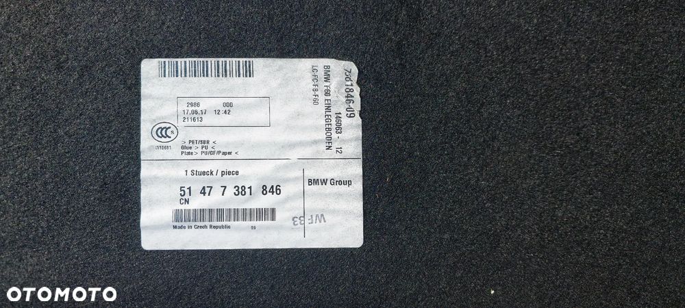 MINI Countryman F60 wykładzina klapka deska bagażnika 7381846 - 3