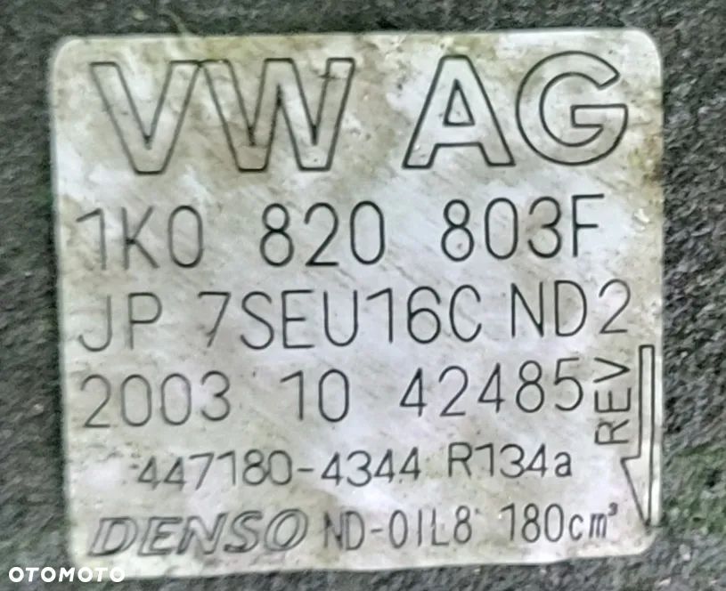 AUDI A3 8P 04r 3.2 SPRĘŻARKA KLIMATYZACJI 1K0820803F - 2