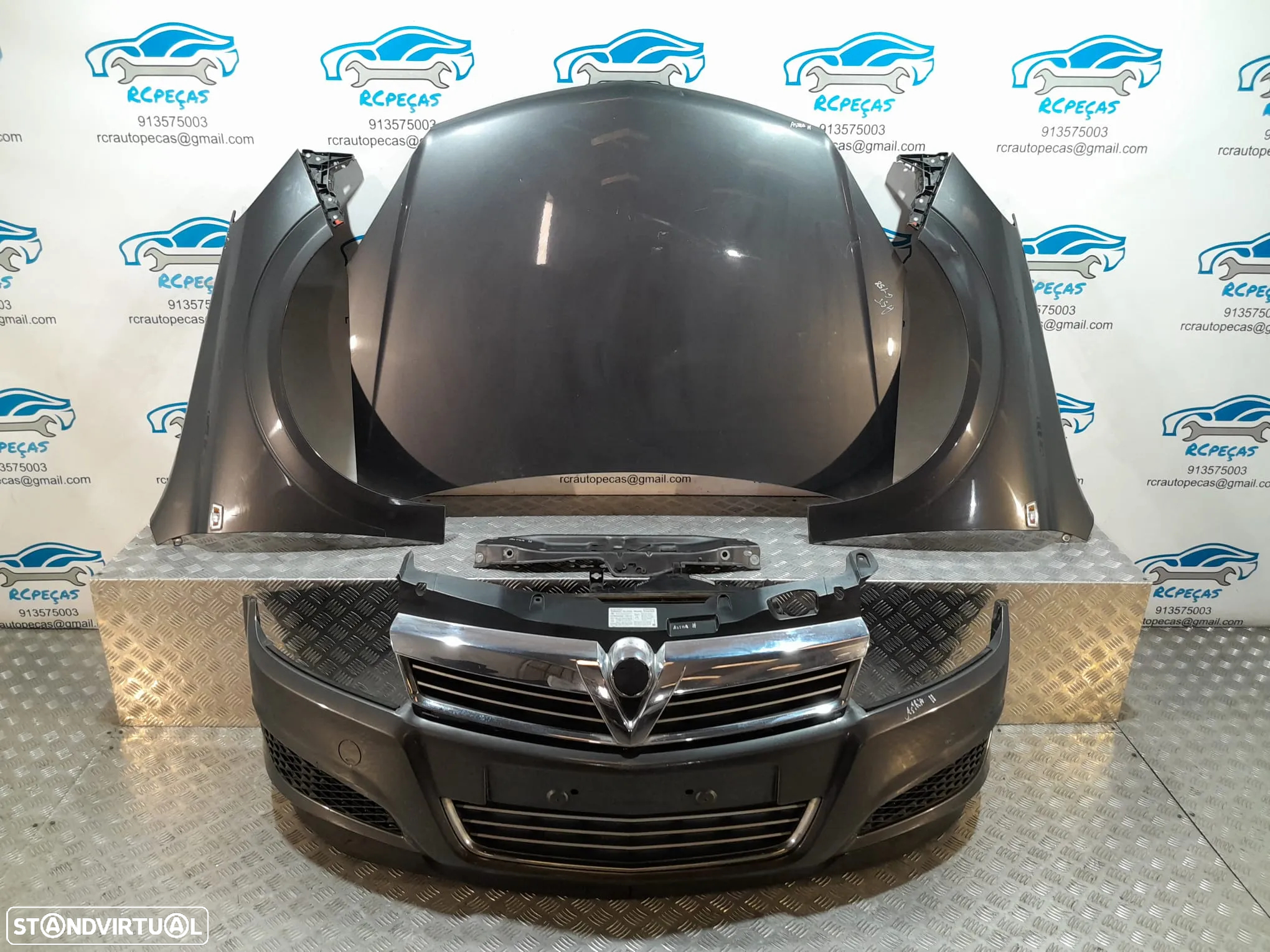 FRENTE COMPLETA OPEL ASTRA H A04 CAPOT PARACHOQUES GUARDA-LAMAS OTICAS RADIADOR VENTILADOR FRENTE FIBRA REFORÇO - 7
