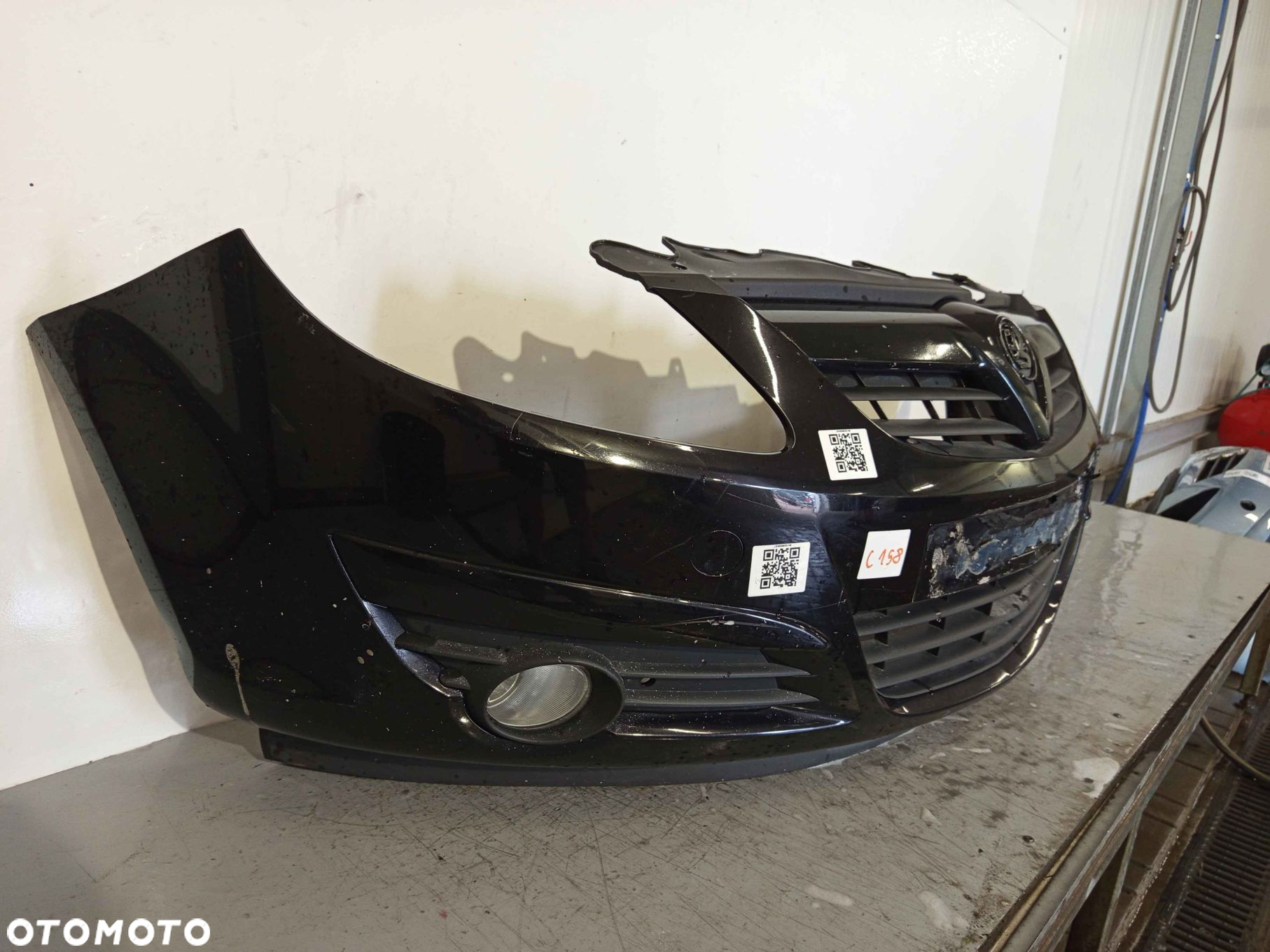 ^ ZDERZAK PRZÓD PRZEDNI DO OPEL CORSA D Z20R CZARNY HALOGENY - 2