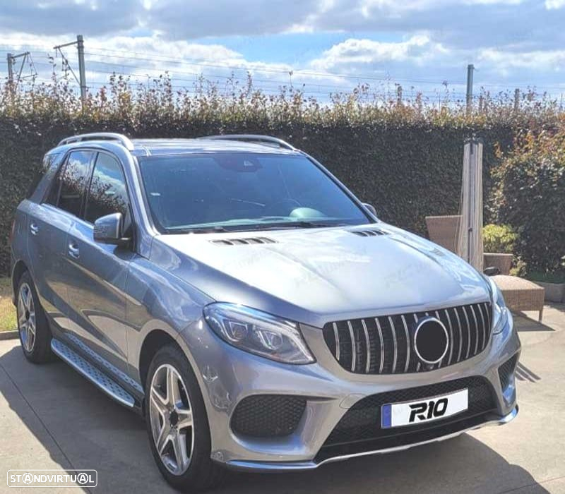 GRELHA FRONTAL MERCEDES CLASE GLE W166 X292 AMG 15-18 LOOK GLE63 COUPÉ GT CROMADA - 2