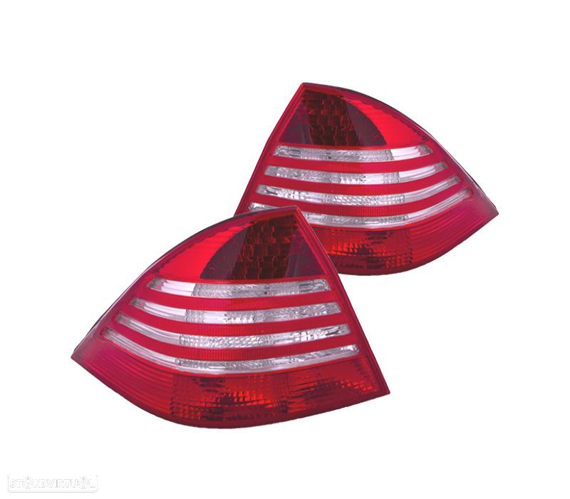 FAROLINS TRASEIROS PARA MERCEDES CLASSE S W220 02-05 VERMELHO BRANCO - 1