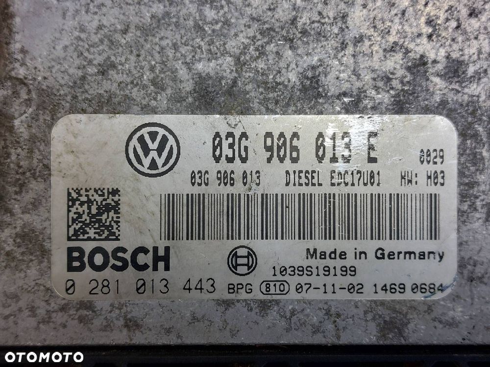 ZESTAW STARTOWY ROOMSTER I 1.9 TDI 03G906013E 6Q1937049F 4B0905851C - 2