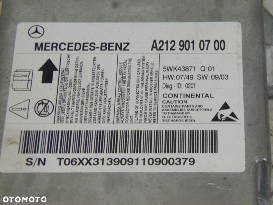 Mercedes W212 09-16 2.2 CDI Sensor airbag A2129010700 - 2
