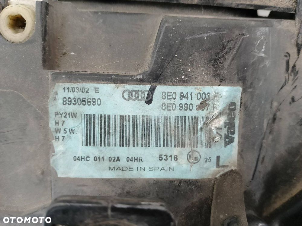 LAMPA PRZÓD LEWA AUDI A4 B6 8E0941003F 89305690 VALEO - 8