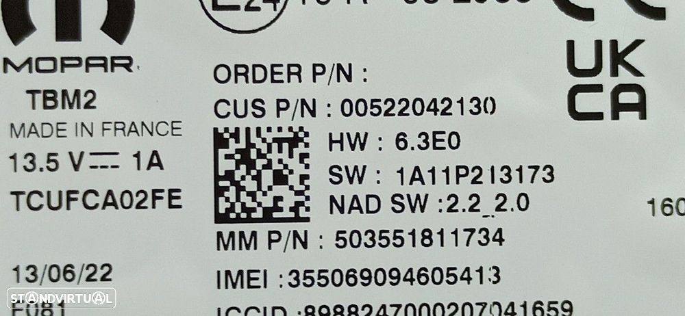 MÓDULO ELETRÓNICO FIAT 500 E NEW 500 ICON HB - 2