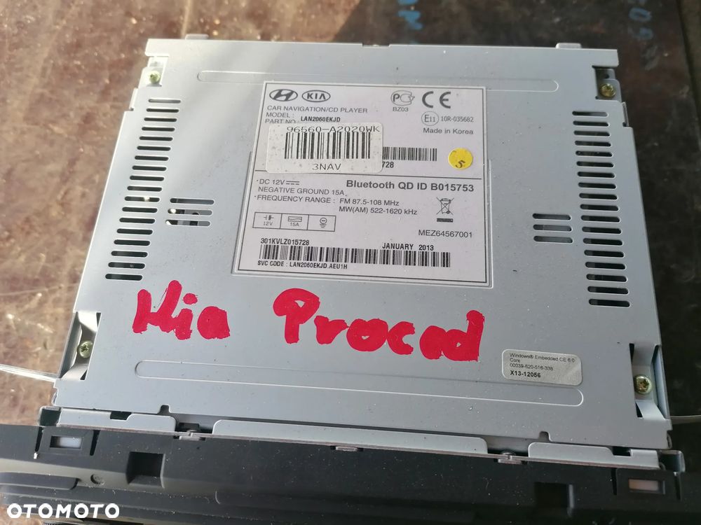 KIA CEE'D 2013r RADIO NAWIGACJA 96560-A2020WK - 2