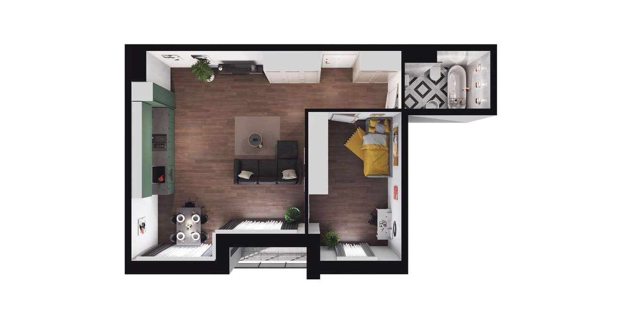 2-pokojowy apartament 50m2 + balkon Bez Prowizji - Pełny obrazek: 3/19