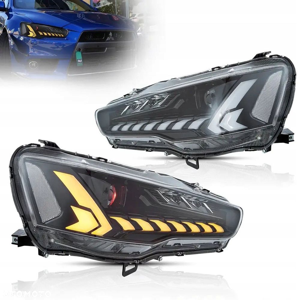 Reflektory Lampy kpl Vland Full LED Tuning Black Mitsubishi Lancer VIII 8 - 2