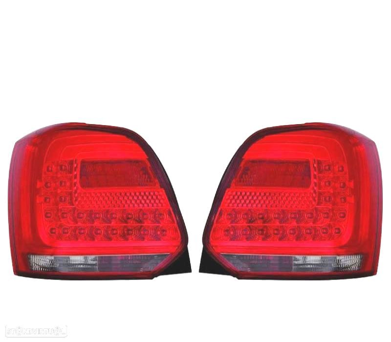 FAROLINS TRASEIROS LED VOLKSWAGEN VW POLO 09+ VERMELHO - 1