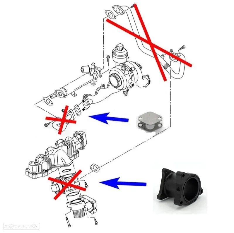 SUPRESSOR EGR VW AUDI SEAT SKODA 1.2 1.4 1.9 2.0 TDI - PRETO - 5
