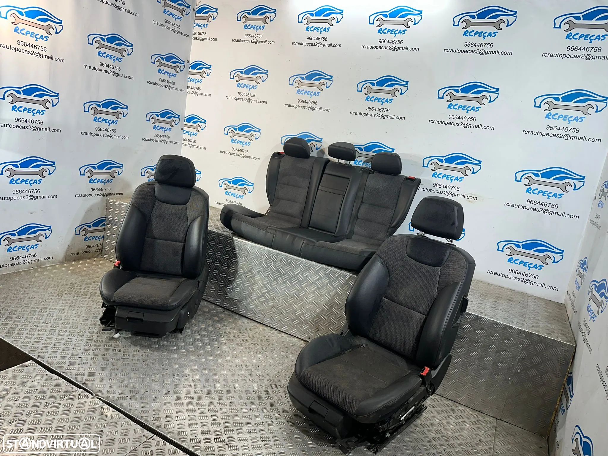 .Conjunto Bancos Pele Tecido Elétricos Frente Frontais Tras Traseiros Originais AMG Sport Mercedes-Benz Classe C W204 S204 Carro Sedan 2007 - 2014 - 1